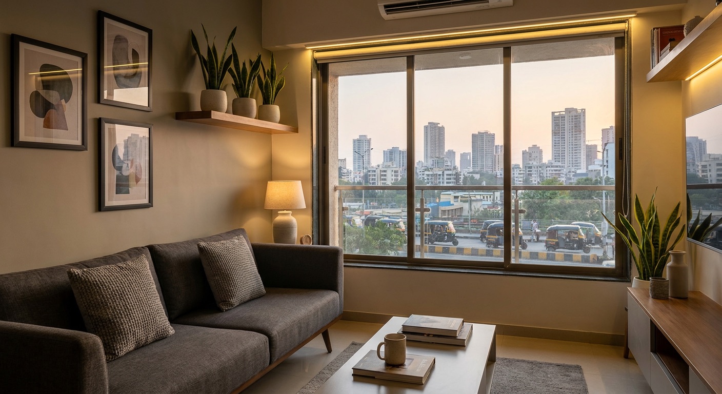 City apartment living room